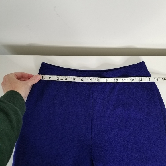 St. John Collection Royal Blue Knit Santana Dress Pant Size 4 Wool Blend - Picture 7 of 12